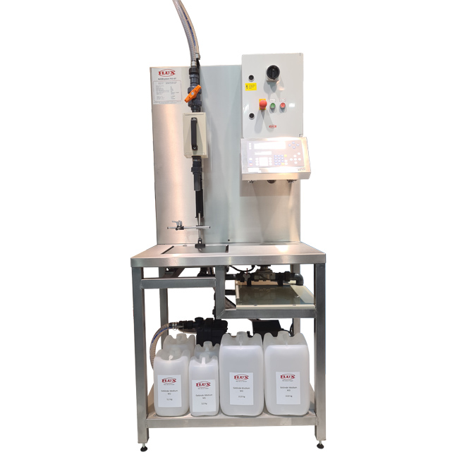 Semi-automatic filling system with weighing technology FLUX-FILL GT