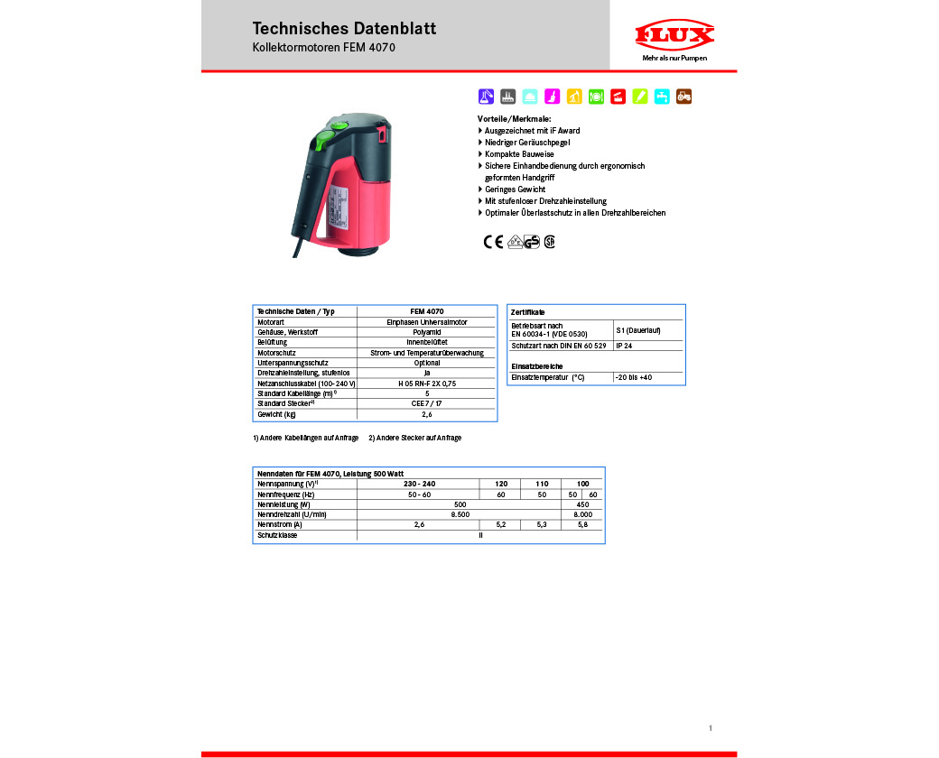 Kollektormotor FEM 4070