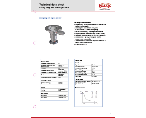 Flux Technical Data Sheets Flux Pumps