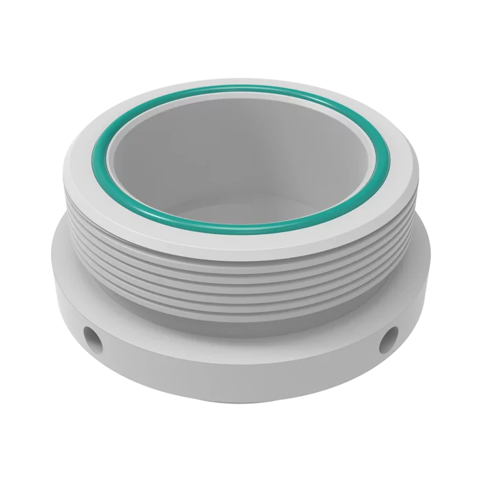 Threaded ring for fume gland
