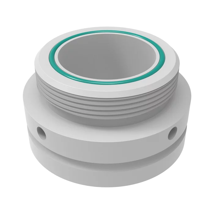 Threaded ring for fume gland