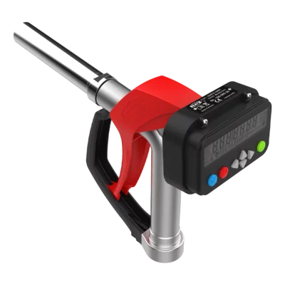 Zapfpistole Messing vernickelt mit Auswerteelektronik FLUXTRONIC<sup>®</sup>
