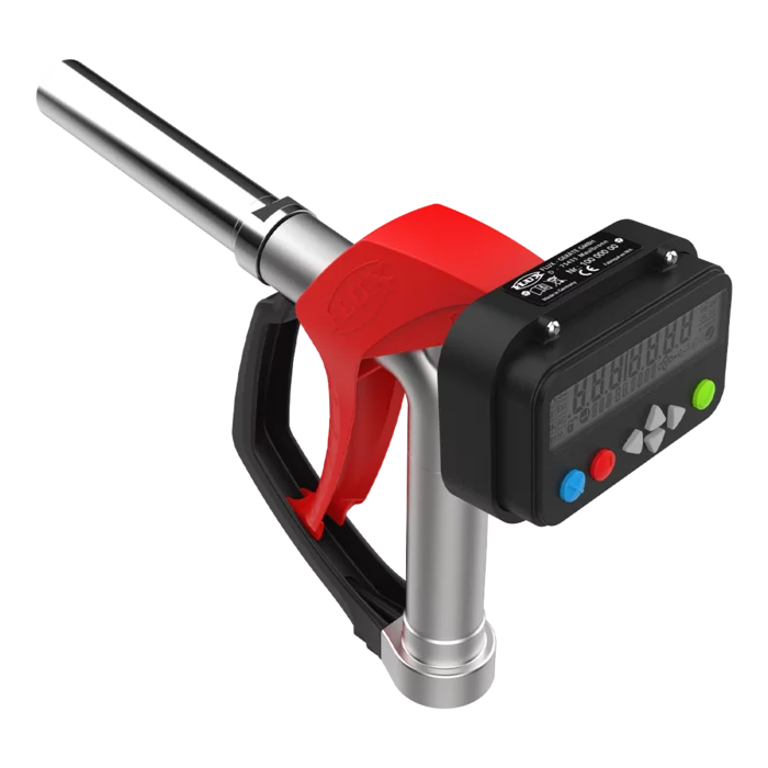 Zapfpistole Messing vernickelt mit Auswerteelektronik FLUXTRONIC<sup>®</sup>